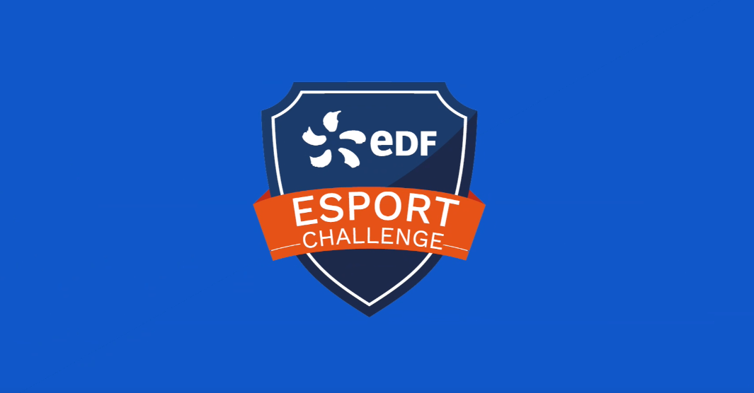 Logo fond bleu esport challenge