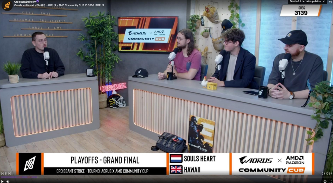 Plateau live croissant strike pour la Community Cup 2